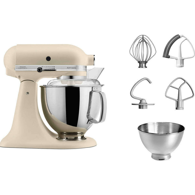 Fresh Linen, 4.8L Artisan Stand Mixer + Pouring Shield & Extra Bowl  Fresh Linen, 4.8L Artisan Stand Mixer + Pouring Shield & Extra Bowl Fresh Linen, 4.8L Artisan Stand Mixer + Pouring Shield & Extra Bowl KitchenAid