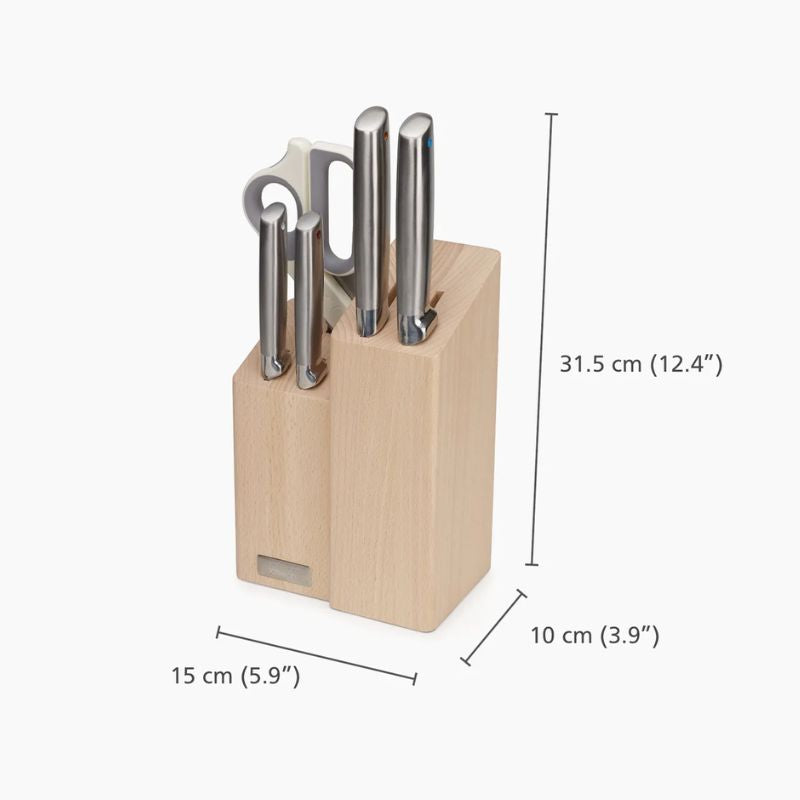 Elevate™ Fusion 5-piece Knife & Scissor Set with Beechwood Block Kitchen Knives Elevate™ Fusion 5-piece Knife & Scissor Set with Beechwood Block Elevate™ Fusion 5-piece Knife & Scissor Set with Beechwood Block Joseph Joseph