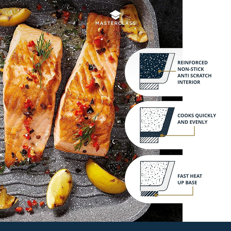 MasterClass Cast Aluminium Three Section Grill Pan Griddles & Grill Pans MasterClass Cast Aluminium Three Section Grill Pan MasterClass Cast Aluminium Three Section Grill Pan KitchenCraft