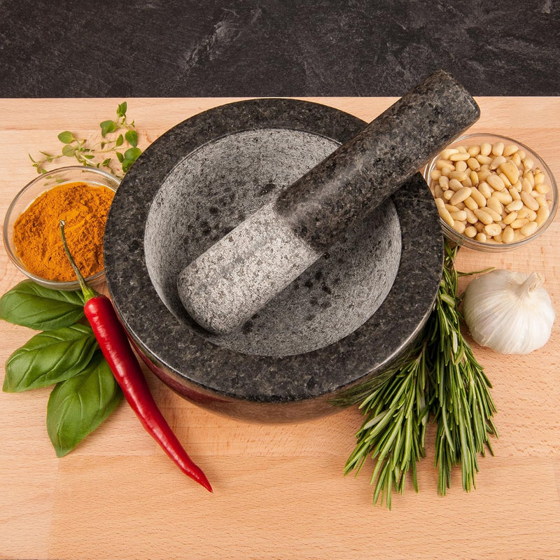 Premium Solid Granite Pestle and Mortar -15.5 cm Outlet Premium Solid Granite Pestle and Mortar -15.5 cm Premium Solid Granite Pestle and Mortar -15.5 cm Savisto