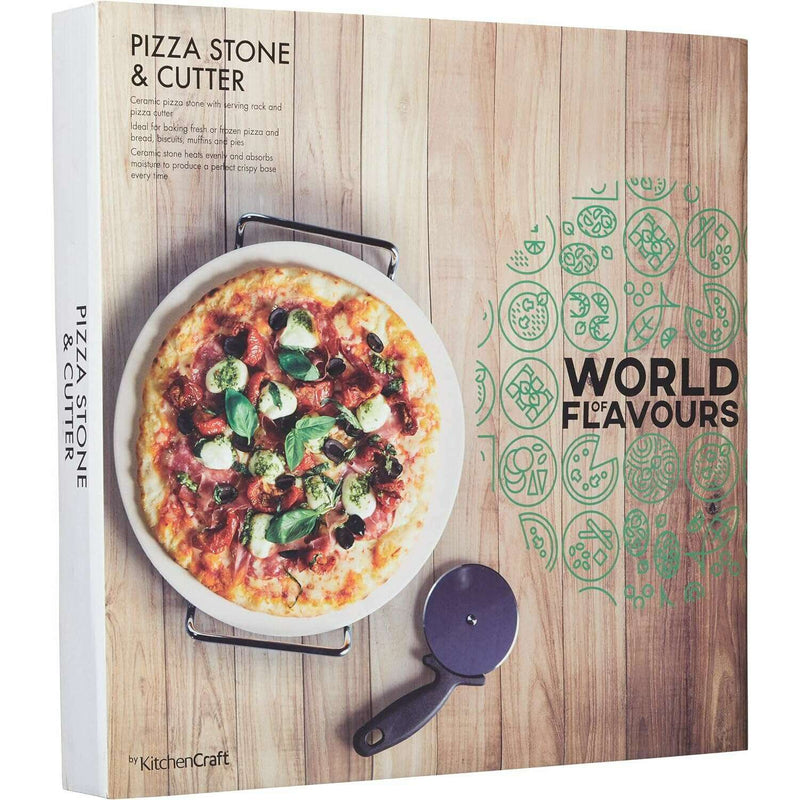 World of Flavours Italian Pizza Stone Set Serving Pitchers & Carafes World of Flavours Italian Pizza Stone Set World of Flavours Italian Pizza Stone Set KitchenCraft