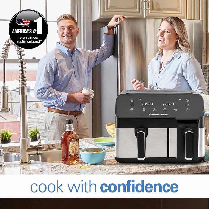 8.5L Digital Air Fryer - Dual Size,  Independently Controlled Air Fryers 8.5L Digital Air Fryer - Dual Size,  Independently Controlled 8.5L Digital Air Fryer - Dual Size,  Independently Controlled Hamilton Beach