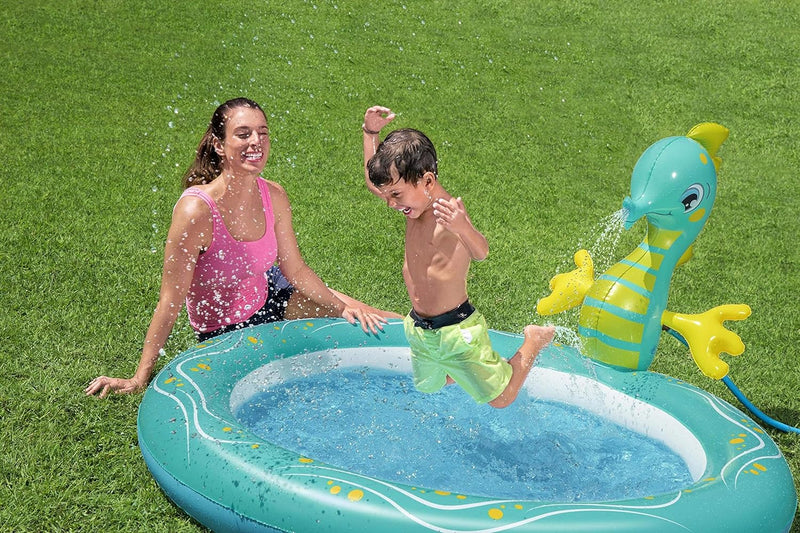 Seahorse Sprinkler Pool, 188x160x86cm Kids Inflatables Seahorse Sprinkler Pool, 188x160x86cm Seahorse Sprinkler Pool, 188x160x86cm Bestway