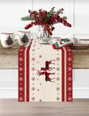 Red & Beige Snowflakes and Reindeer Table Runner  (35×230 cm) Christmas decoration Red & Beige Snowflakes and Reindeer Table Runner  (35×230 cm) Red & Beige Snowflakes and Reindeer Table Runner  (35×230 cm) Dream G Store