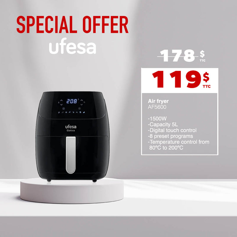 5L Elektra Air Fryer - 1500W Air Fryer 5L Elektra Air Fryer - 1500W 5L Elektra Air Fryer - 1500W Ufesa