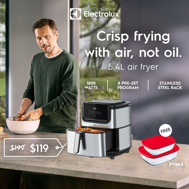 5.4L  Explore 6 - Air Fryer 1800w + Free Pyrex Set Air Fryers 5.4L  Explore 6 - Air Fryer 1800w + Free Pyrex Set 5.4L  Explore 6 - Air Fryer 1800w + Free Pyrex Set ElectroLux