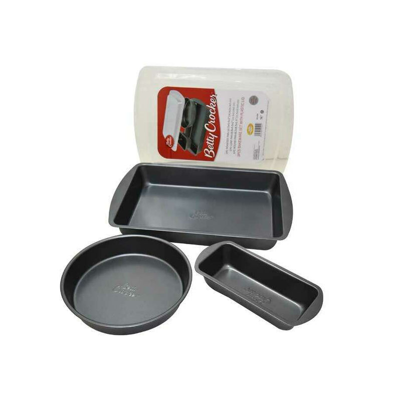 Bakeware - 3 Pieces Set + 1 Lid Bakeware Bakeware - 3 Pieces Set + 1 Lid Bakeware - 3 Pieces Set + 1 Lid Betty Crocker