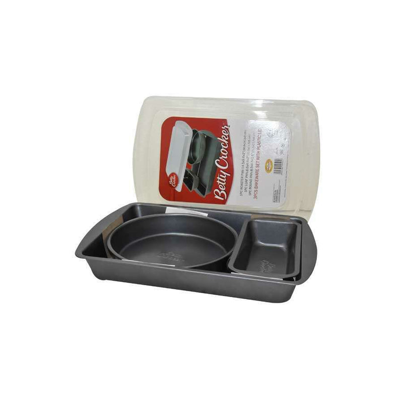 Bakeware - 3 Pieces Set + 1 Lid Bakeware Bakeware - 3 Pieces Set + 1 Lid Bakeware - 3 Pieces Set + 1 Lid Betty Crocker