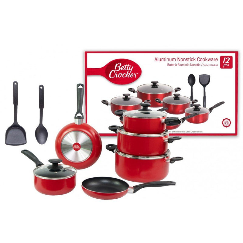 Teflon Cookware Set, 12Pcs Cookware Sets Teflon Cookware Set, 12Pcs Teflon Cookware Set, 12Pcs Betty Crocker