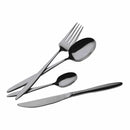 24 Pcs Cutlery Set, Black Silver