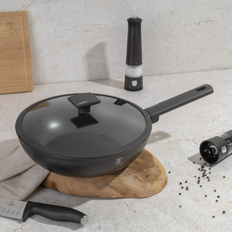 28cm Wok With Lid, Anthracite