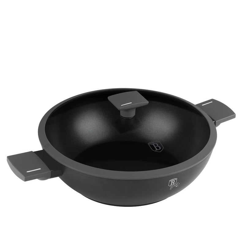 30cm Wok With Lid, Anthracite