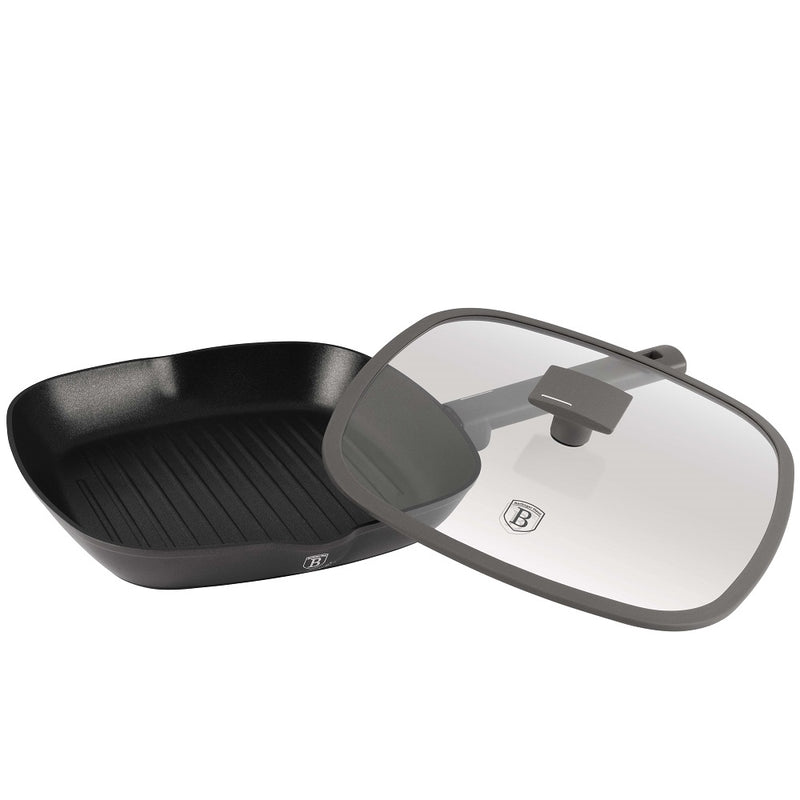 28cm Grill Pan With Lid, Anthracite