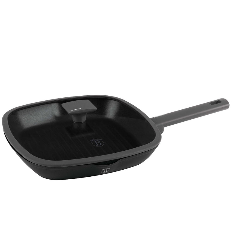 28cm Grill Pan With Lid, Anthracite