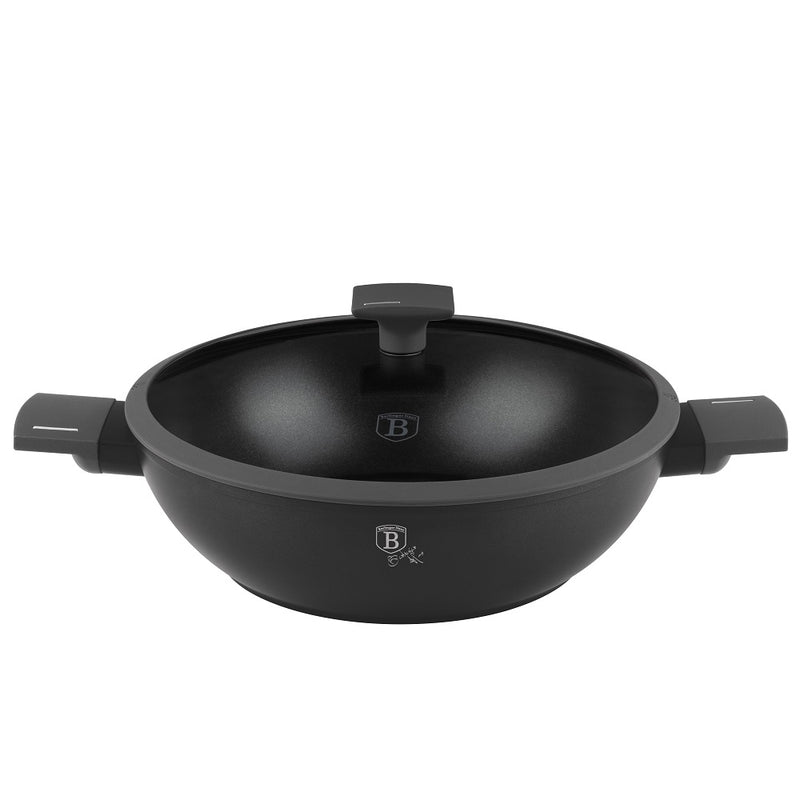 30cm Wok With Lid, Anthracite