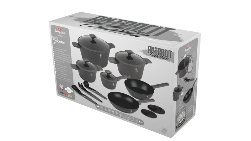 15 Pcs Cookware Set, Anthracite