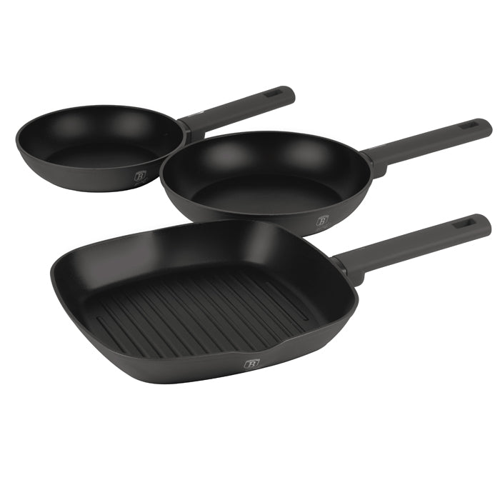 3 Pcs Fry Pan Set, Anthracite