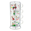 4 Pcs Cappuccino Cup Set With Stand  4 Pcs Cappuccino Cup Set With Stand 4 Pcs Cappuccino Cup Set With Stand Bialetti