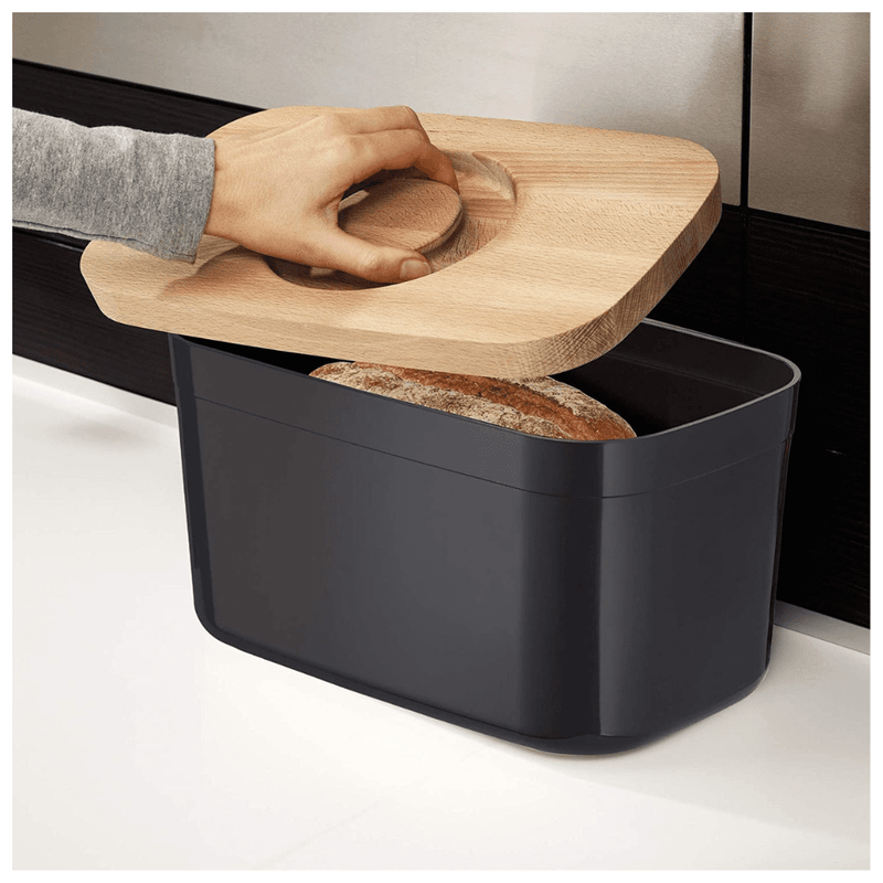 Bread Bin with Cutting Board Lid-Black Bread Boxes & Bags Bread Bin with Cutting Board Lid-Black Bread Bin with Cutting Board Lid-Black Joseph Joseph