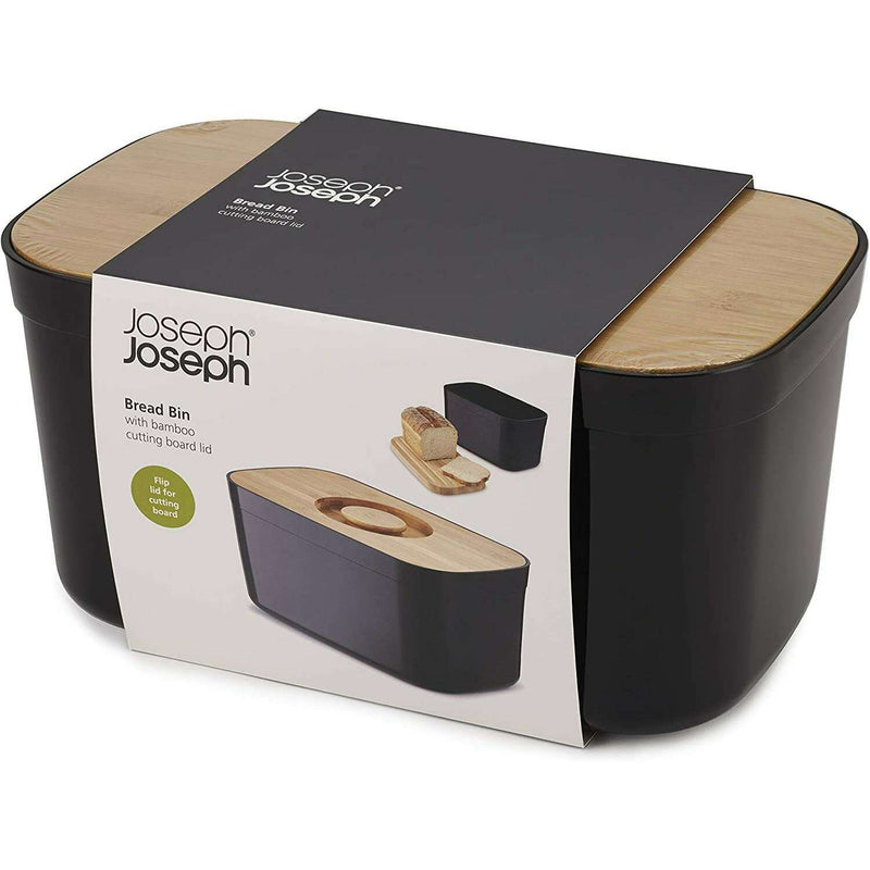 Bread Bin with Cutting Board Lid-Black Bread Boxes & Bags Bread Bin with Cutting Board Lid-Black Bread Bin with Cutting Board Lid-Black Joseph Joseph