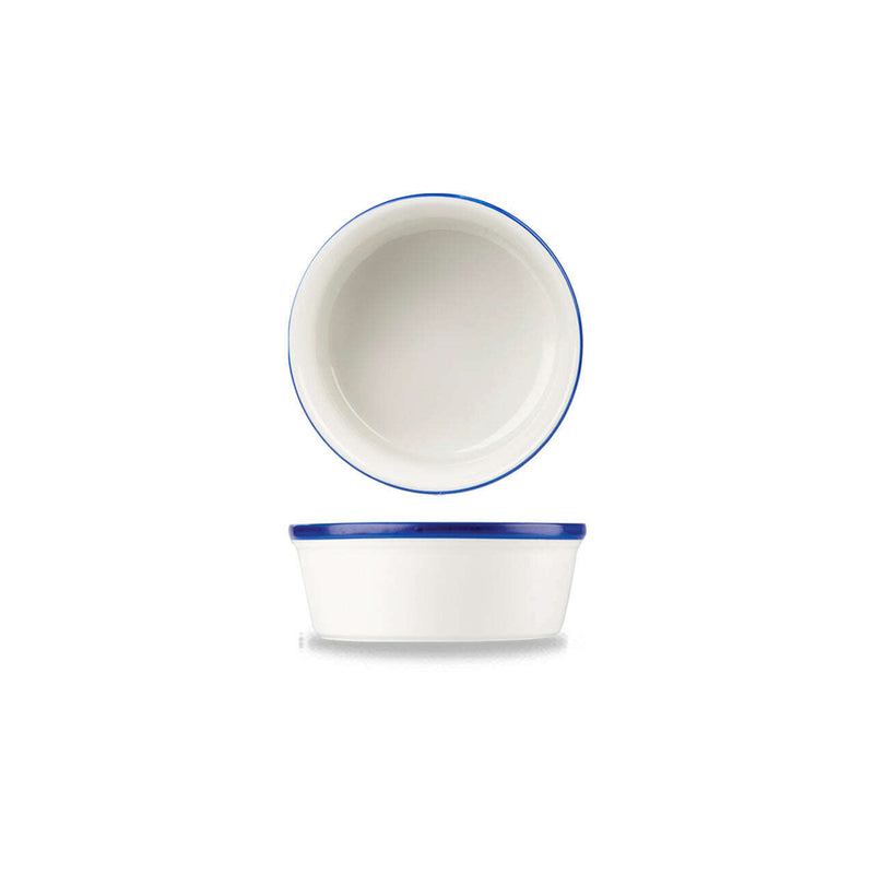 Ramekin Retro/Cookware - White with Blue Rim The Chefs Warehouse By MG Ramekin Retro/Cookware - White with Blue Rim Ramekin Retro/Cookware - White with Blue Rim The Chefs Warehouse By MG