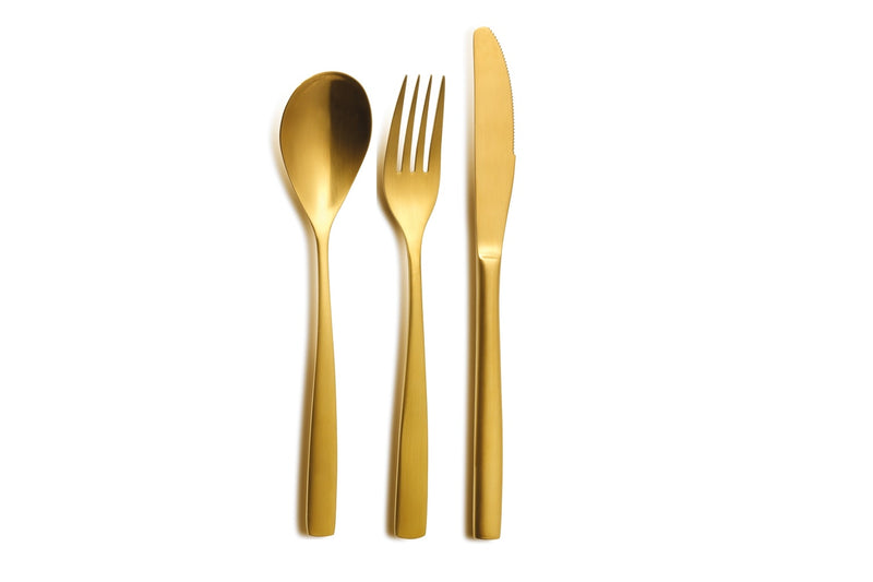 ORO BCN Colors Gold Stainless Steel Flatware Cutlery Set ORO BCN Colors Gold Stainless Steel Flatware ORO BCN Colors Gold Stainless Steel Flatware The Chefs Warehouse By MG