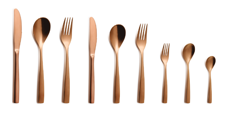 ORO BCN Colors Copper Stainless Steel Flatware Cutlery Set ORO BCN Colors Copper Stainless Steel Flatware ORO BCN Colors Copper Stainless Steel Flatware The Chefs Warehouse By MG
