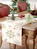 Silver & Gold Snowflake Linen Table Runner (33x183cm) Christmas decoration Silver & Gold Snowflake Linen Table Runner (33x183cm) Silver & Gold Snowflake Linen Table Runner (33x183cm) Dream G Store