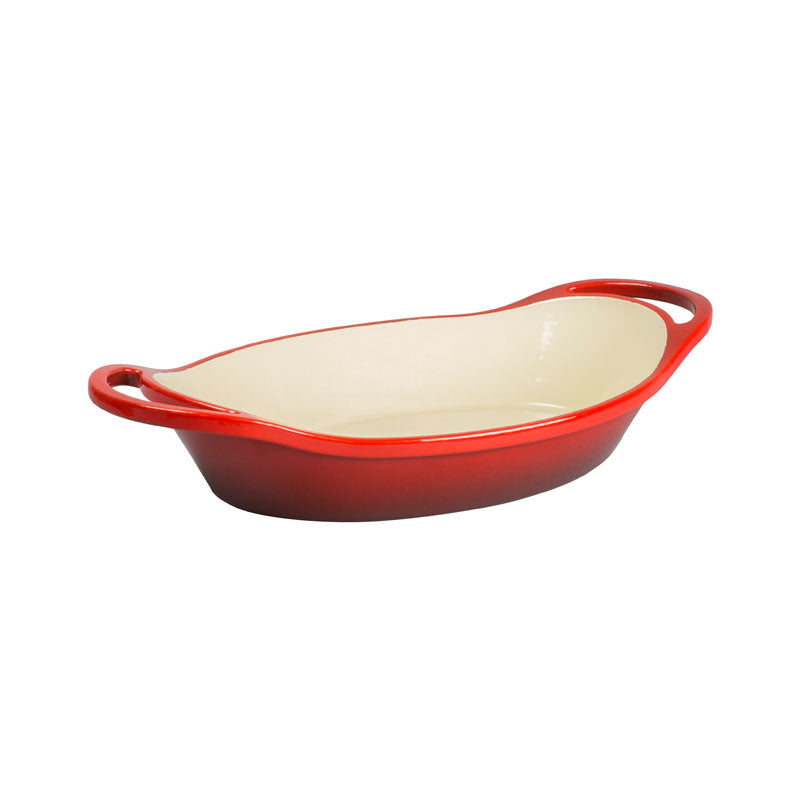 1.9L Oval Red Essential Enamel Cast Iron Casserole