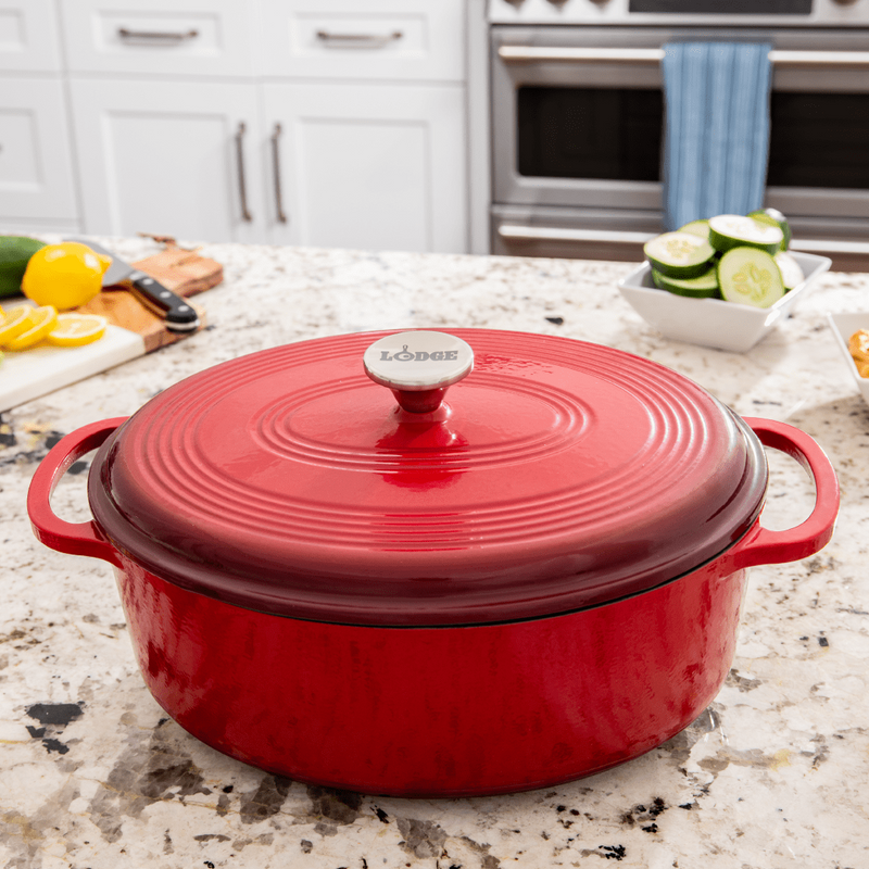 6.5L Oval Oyster Essential Enamel Cast Iron Dutch Oven Dutch Ovens 6.5L Oval Oyster Essential Enamel Cast Iron Dutch Oven 6.5L Oval Oyster Essential Enamel Cast Iron Dutch Oven Lodge