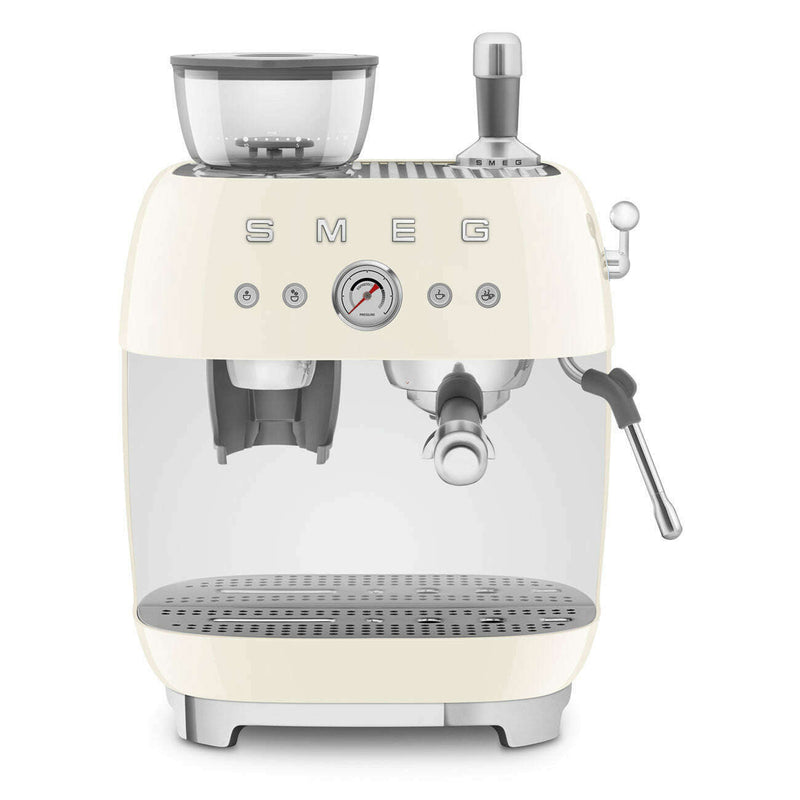 50's Style - Espresso Manual Coffee Machine With Grinder Cream Coffee Makers & Espresso Machines 50's Style - Espresso Manual Coffee Machine With Grinder Cream 50's Style - Espresso Manual Coffee Machine With Grinder Cream Smeg