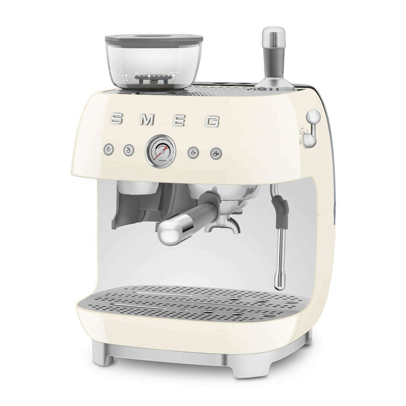 50's Style - Espresso Manual Coffee Machine With Grinder Cream Coffee Makers & Espresso Machines 50's Style - Espresso Manual Coffee Machine With Grinder Cream 50's Style - Espresso Manual Coffee Machine With Grinder Cream Smeg