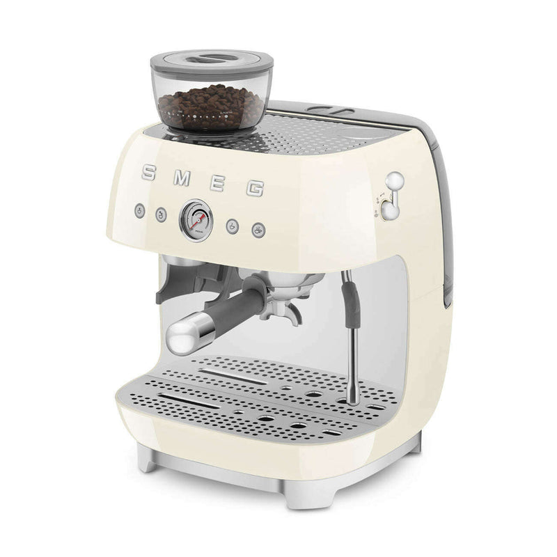 50's Style - Espresso Manual Coffee Machine With Grinder Cream Coffee Makers & Espresso Machines 50's Style - Espresso Manual Coffee Machine With Grinder Cream 50's Style - Espresso Manual Coffee Machine With Grinder Cream Smeg