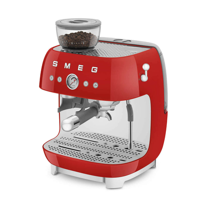 50's Style - Espresso Manual Coffee Machine With Grinder Red Coffee Makers & Espresso Machines 50's Style - Espresso Manual Coffee Machine With Grinder Red 50's Style - Espresso Manual Coffee Machine With Grinder Red Smeg