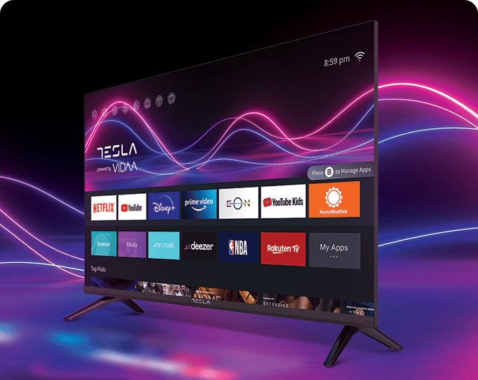 43" TV Series 3 UHD Smart Frameless – VIDAA operating system Televisions 43" TV Series 3 UHD Smart Frameless – VIDAA operating system 43" TV Series 3 UHD Smart Frameless – VIDAA operating system Tesla