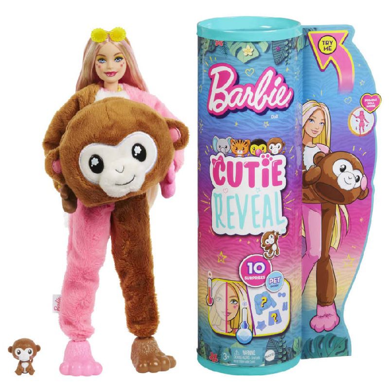 Cutie Reveal Jungle Series Fashion Doll with Monkey Plush Costume Barbie Cutie Reveal Jungle Series Fashion Doll with Monkey Plush Costume Cutie Reveal Jungle Series Fashion Doll with Monkey Plush Costume Barbie