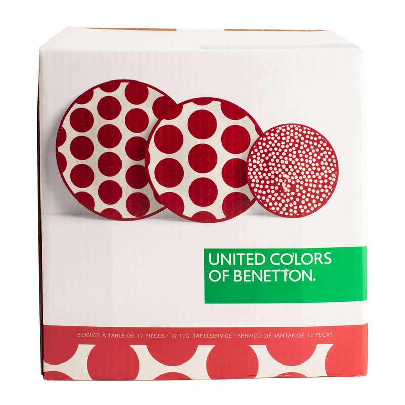 12 Pieces Dinner Set, White & Red Dots Dinner Set 12 Pieces Dinner Set, White & Red Dots 12 Pieces Dinner Set, White & Red Dots United Colors of Benetton