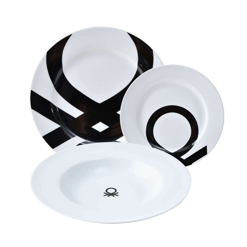 Black&White Collection, Set of 18 Pieces Dinner Set Dinner Set Black&White Collection, Set of 18 Pieces Dinner Set Black&White Collection, Set of 18 Pieces Dinner Set United Colors of Benetton