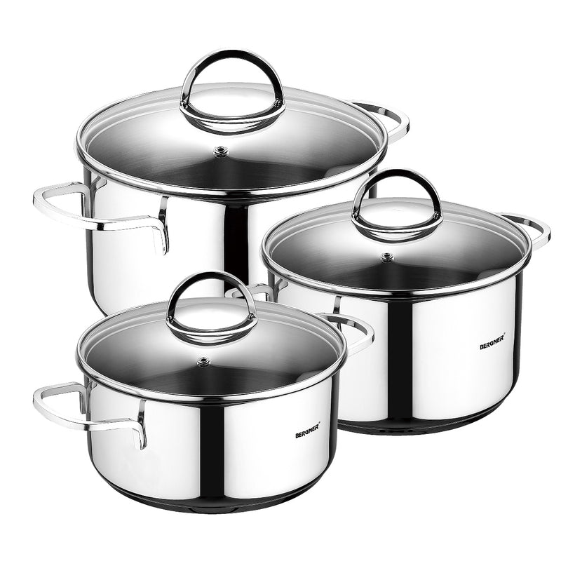 3-Pieces,  Stainless Steel Cookware Set  3-Pieces,  Stainless Steel Cookware Set 3-Pieces,  Stainless Steel Cookware Set The German Outlet