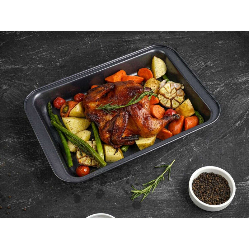 Carbon Steel Non-Stick Coated Rectangular Roaster Pan cookware Carbon Steel Non-Stick Coated Rectangular Roaster Pan Carbon Steel Non-Stick Coated Rectangular Roaster Pan Betty Crocker