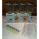 Set of 4 Glass Cups With Lids & Straws Outlet Set of 4 Glass Cups With Lids & Straws Set of 4 Glass Cups With Lids & Straws Ernesto