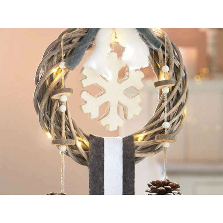 Battery LED Stand Snowflake With Pine/Heart/Star Cones Christmas Decoration Battery LED Stand Snowflake With Pine/Heart/Star Cones Battery LED Stand Snowflake With Pine/Heart/Star Cones Melinera