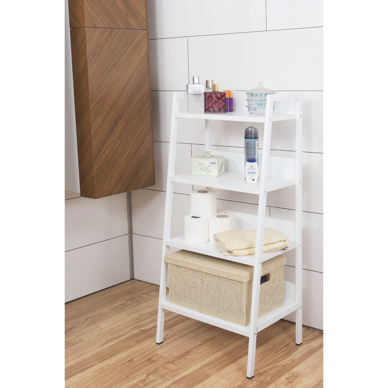 Metal Wood Bathroom 4 Shelves White, IRIS Home decor Metal Wood Bathroom 4 Shelves White, IRIS Metal Wood Bathroom 4 Shelves White, IRIS KC