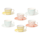 The German Outlet, Tognana, Iris Agua Pack of 6 coffee cups