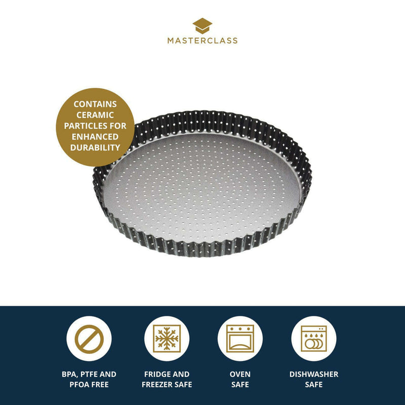 MasterClass Crusty Bake Non-Stick Fluted Round Flan / Quiche Tin, 28cm Serving Platters MasterClass Crusty Bake Non-Stick Fluted Round Flan / Quiche Tin, 28cm MasterClass Crusty Bake Non-Stick Fluted Round Flan / Quiche Tin, 28cm KitchenCraft