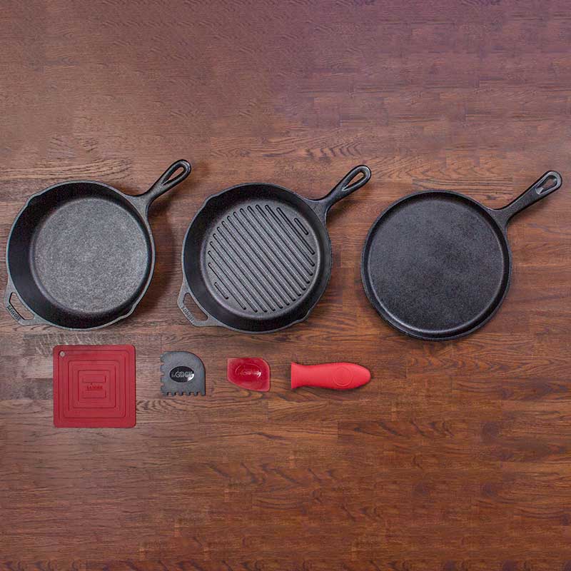 Seasoned Cast Iron Pan Set Cast Iron Seasoned Cast Iron Pan Set Seasoned Cast Iron Pan Set Lodge