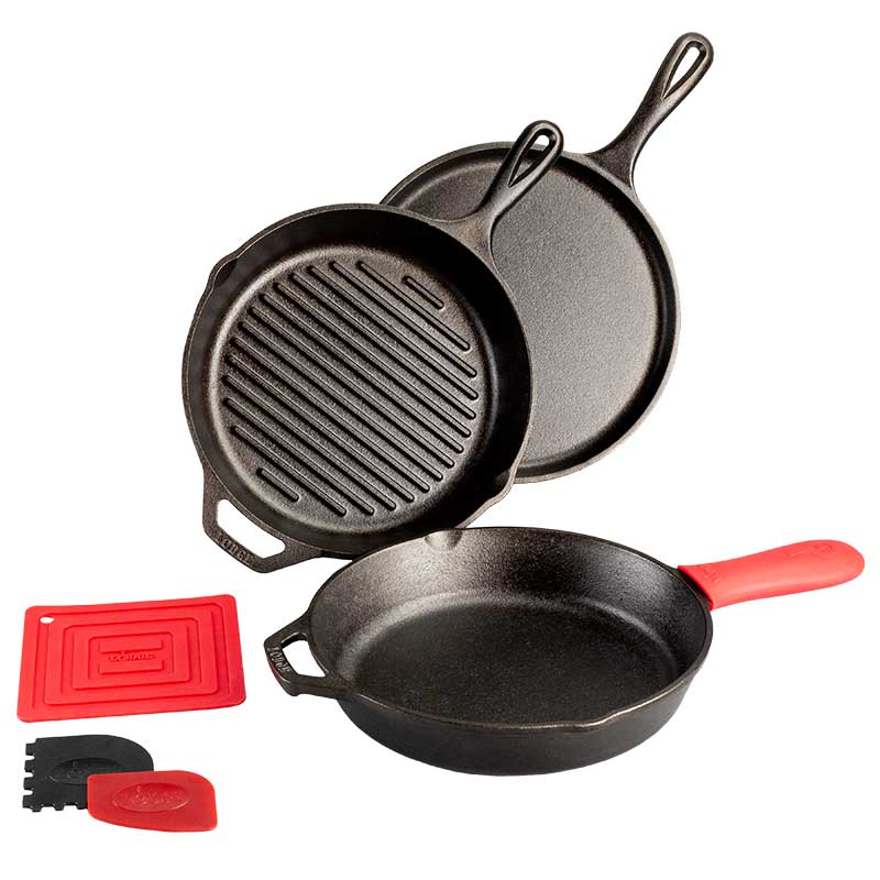 Seasoned Cast Iron Pan Set Cast Iron Seasoned Cast Iron Pan Set Seasoned Cast Iron Pan Set Lodge