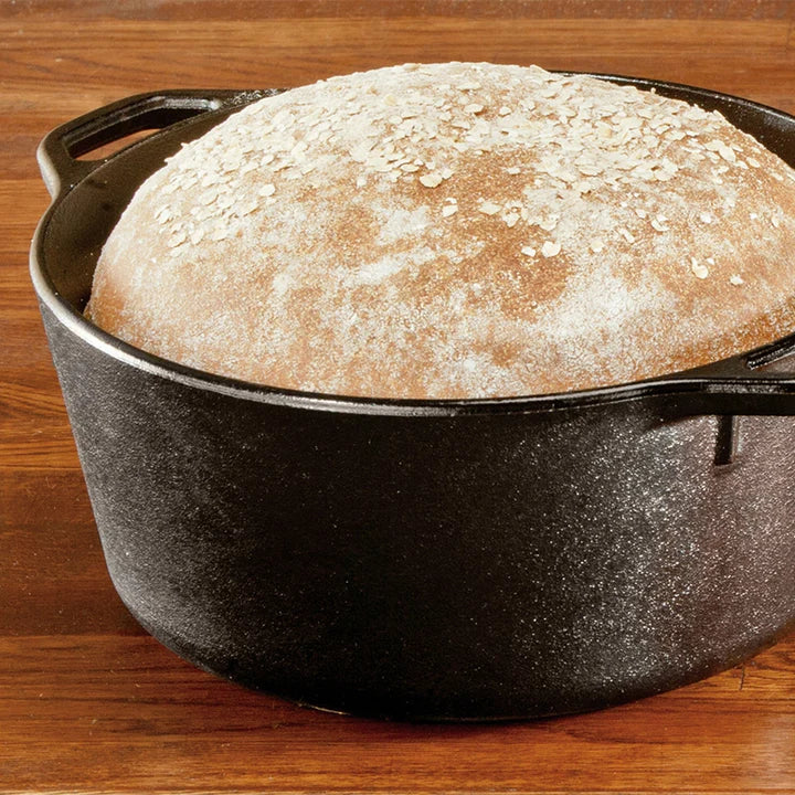 LODGE Pre-Seasoned Cast Iron Double Dutch Oven With Loop Handles, 5 qt L8DD3