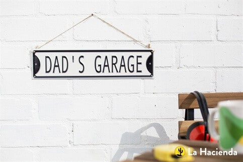 La Hacienda Dad'S Garage Embossed Metal Sign Home decor La Hacienda Dad'S Garage Embossed Metal Sign La Hacienda Dad'S Garage Embossed Metal Sign La Hacienda