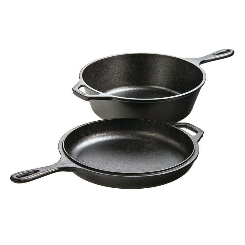 2.8L Seasoned Cast Iron Combo (Casserole+Fry Pan) Cooker Cast Iron 2.8L Seasoned Cast Iron Combo (Casserole+Fry Pan) Cooker 2.8L Seasoned Cast Iron Combo (Casserole+Fry Pan) Cooker Lodge